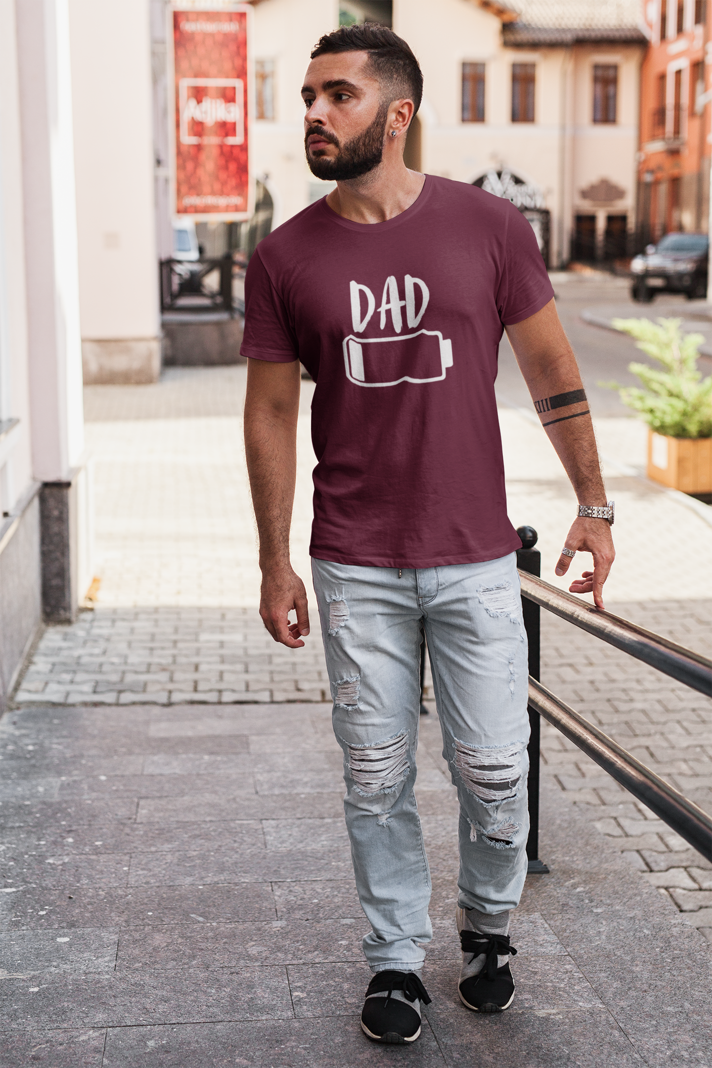 "Dad Mode: Low Battery" Unisex Tee