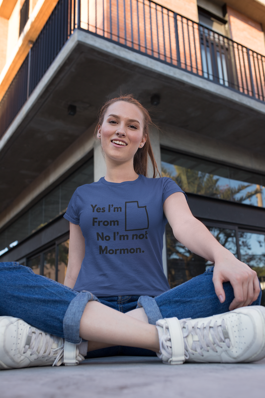 “Yes, Utah. No, Not Mormon” Unisex Tee